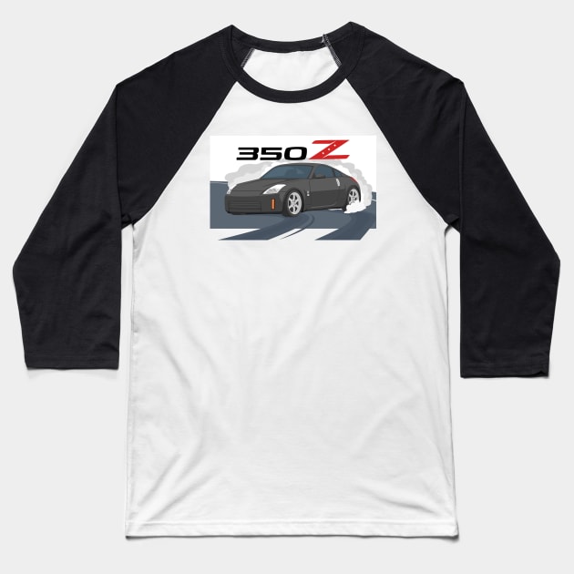car 350z drift black Baseball T-Shirt by creative.z